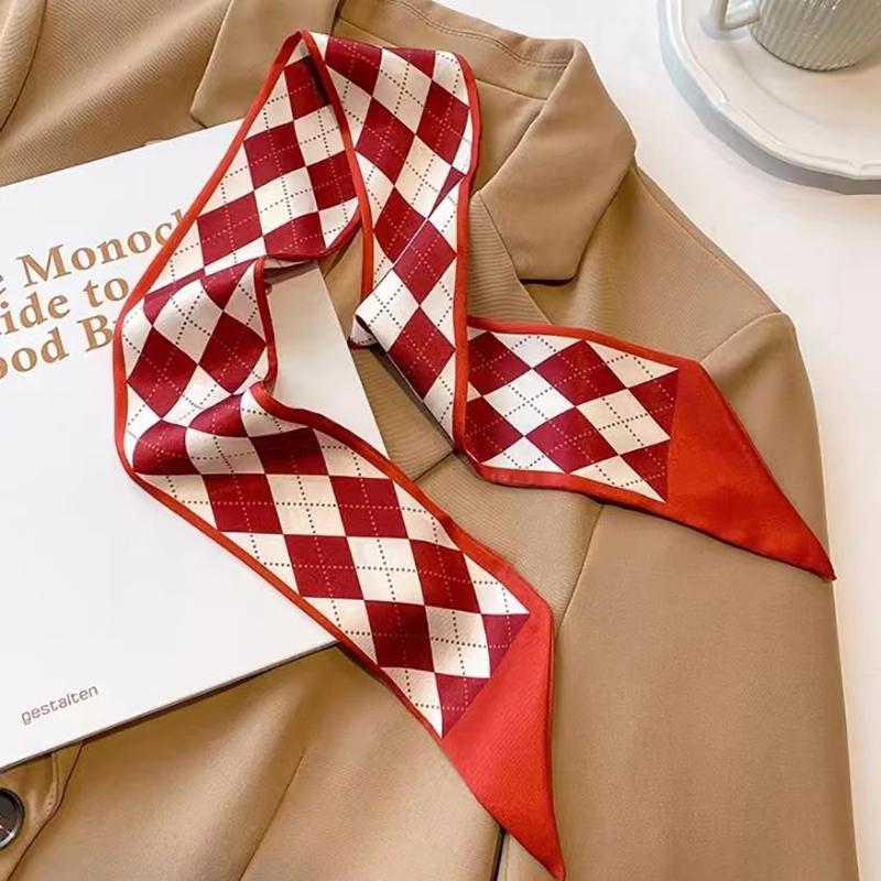 

Шарф для волос женский держатель для хвоста аксессуары для волос своими руками новый модный двухслойный атласный шарф повязка для волос длинная лента бант A2