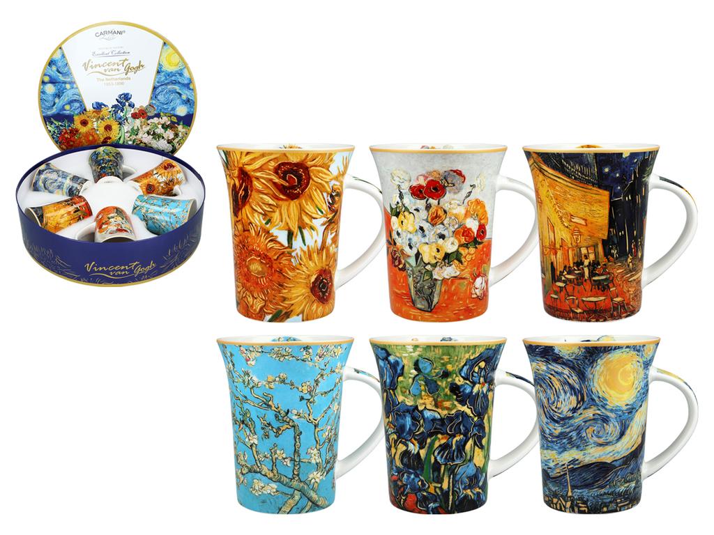 Set van 6 Bekers in Doos Van Gogh Complete Set voor Koffie Thee Cadeau 12St