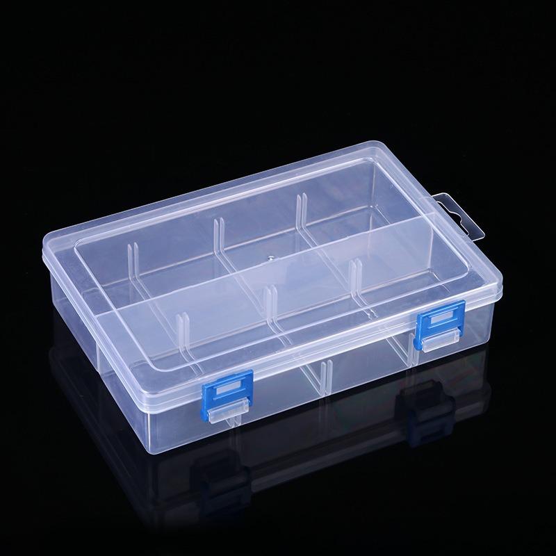 Large 8-Grid Transparent Removable Double Buckle Storage Hardware Tools Jewelry Parts Rubber Band Accessories Cosmetics Storage Box