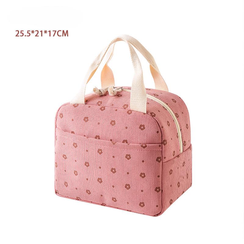Scatola per Cibo alla Fragola Sacchetti Ghiaccio a Forma di Fiore Borsa Termica Portatile per Pranzo Velluto Resistente Impermeabile Carina Scatola per Pranzo Custodia Isolante Campeggio