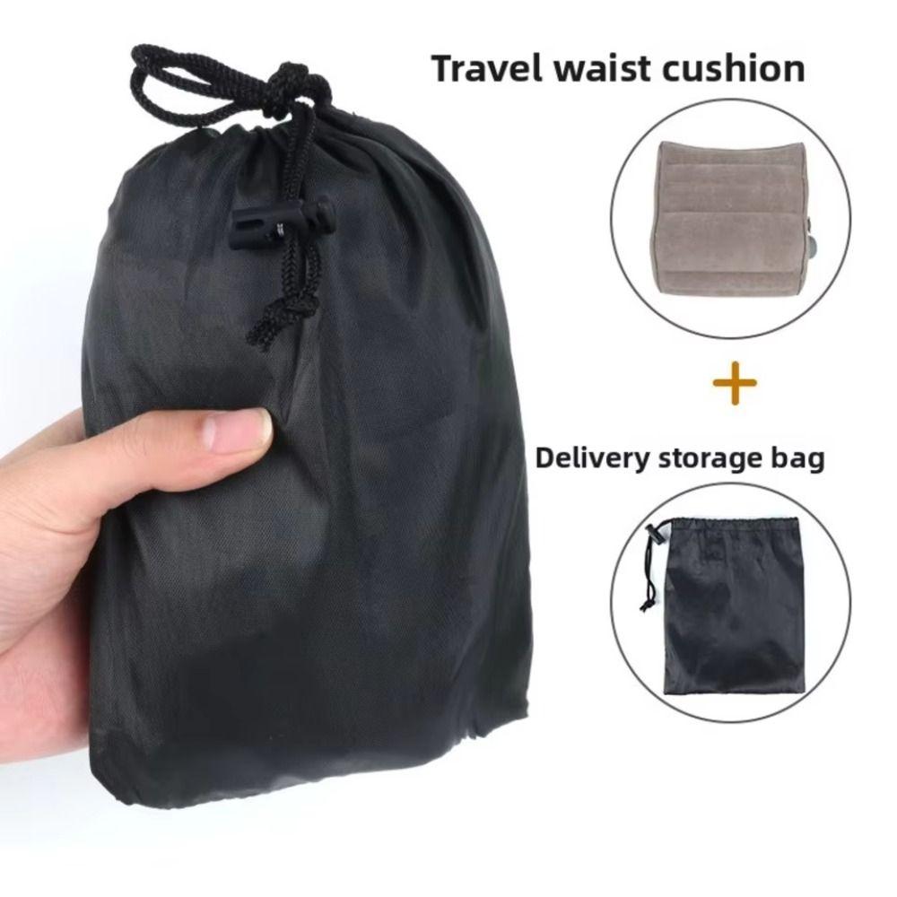 Thickened Inflatable Waist Pillow Press Type Travel Backrest Pad Wedge Lumbar Cushion  Office Use