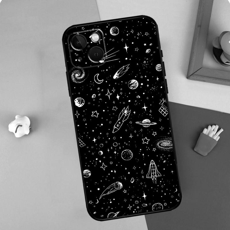 Magic Space Moon Planet Phone Case For iPhone 15 Pro Max 11 12 13 14 16 Pro Max Mini XR 16e 15 16 Plus Cover Shell