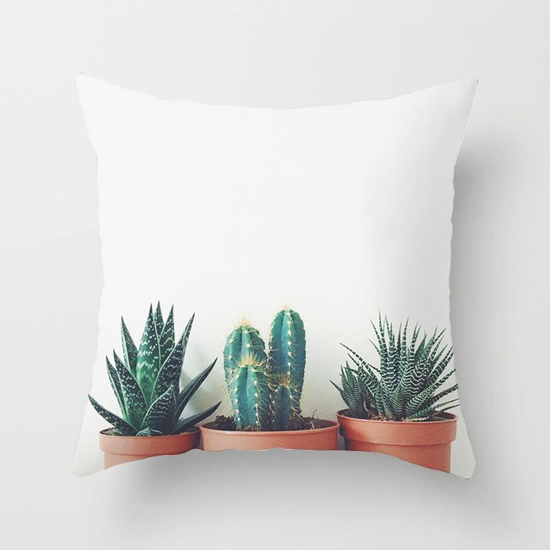 Ins Internet Celebrity Nordic Cactus Plant Peach Skin Car Sofa Pillow Cover Cushion Cover Home