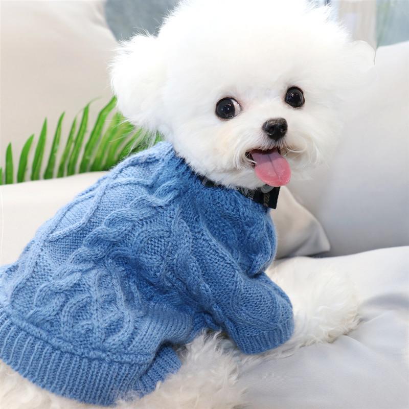 Pet Knitted Sweater Teddy Bichon Cat Pomeranian Schnauzer Yorkshire Dog Clothes Autumn And Winter Clothes