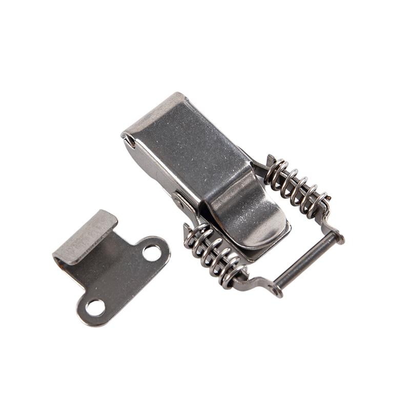 Rustfrit Stål 304 Fjeder Hasp Værktøjskasse Vippespænder Lås Hardware Tilbehør
