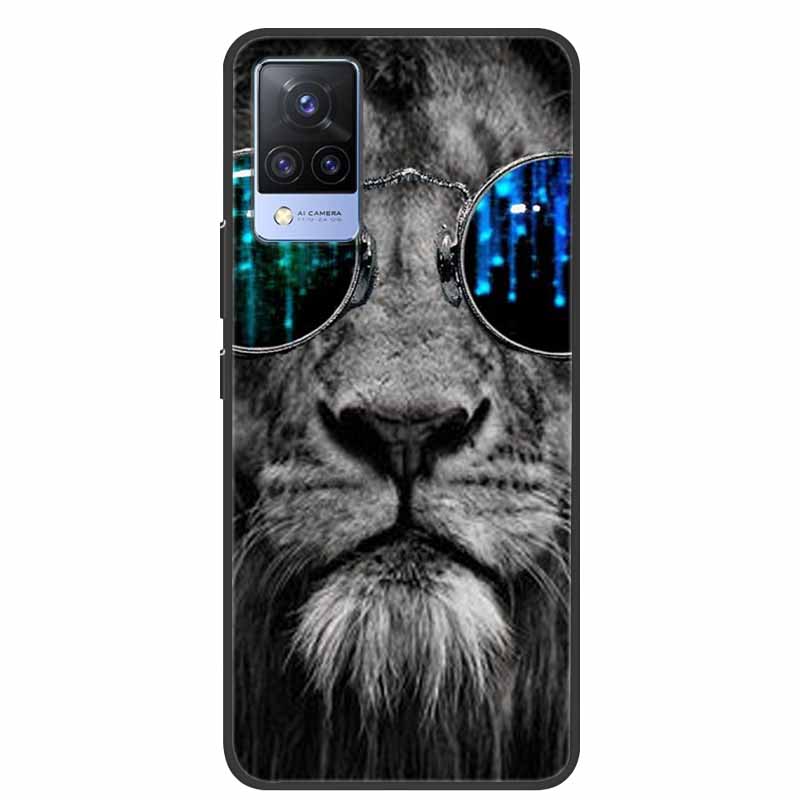 For Vivo S9 V21 V21e Case Black Silicone Back Cover Case For Vivo V21 S9 V21e Phone Cases Cover V 21 e S 9 Funda Coque Cartoon
