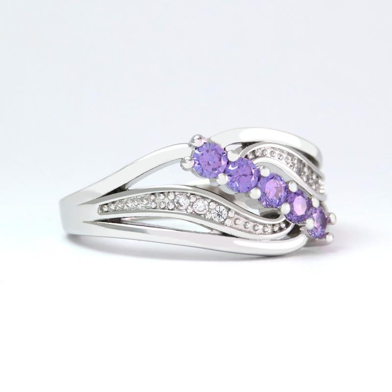 Lindon Classic Copper Alloy Zircon Ring Ladies Jewelry Wedding Promise Party Gift