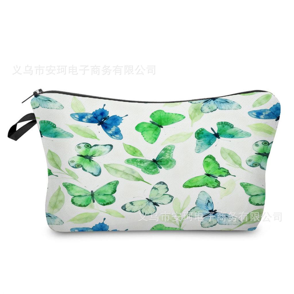Butterfly Printing Makeup Bag, Nail Polish Storage Bag, Washable Toilet Bag for Daily Travel