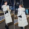 Down Jacket Winter Korean Fashion Big Size Fur Collar Mid-length Hooded Thick Warm Large Size Jacket Suitable for Women