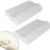 Set of 2 Ergonomic Memory Foam Pillows - P44 - White - Synthetic - Bedroom