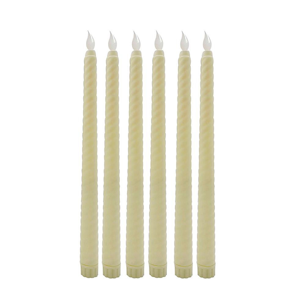

LED Flameless Taper Spiral Candles Light, LED Flameless Long Candle Lamp Candle for Home Christmas Dinner Table Party Decor бежевий