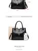 Women's Large Capacity Bright Leather Handbag - 2025 Autumn/Winter Stone Pattern Shoulder Bag