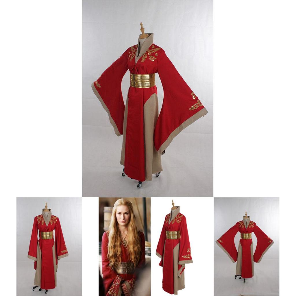 Ultimatives rotes Luxuskleid von Königin Cersei Lannister für Game Of Thrones Cosplay-Enthusiasten