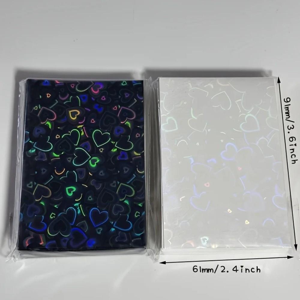 50pcs Pack Laser Heart Pattern Card Photo Protection Cover  for Student Cards Protection