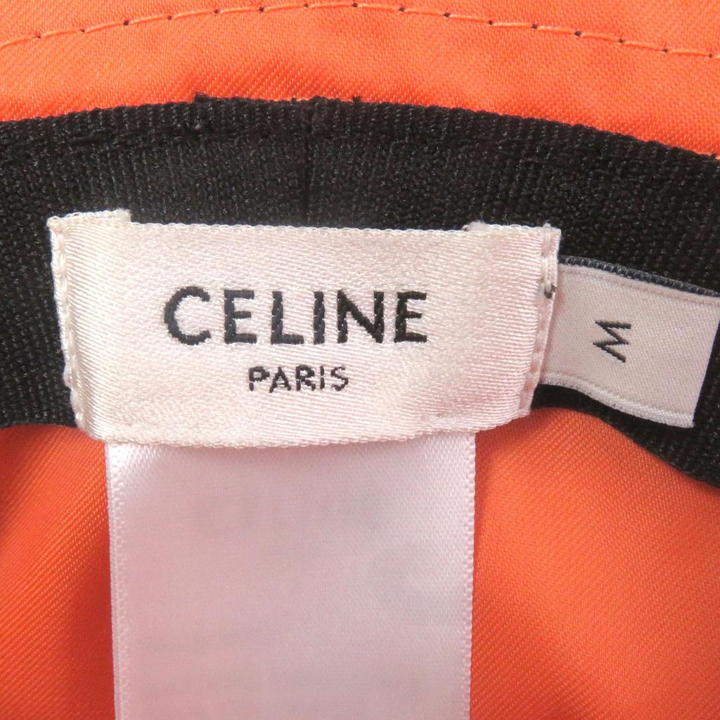 Excellent CELINE hat Logo-print quilted bucket black Nylon mens M 2AUB0930C Used