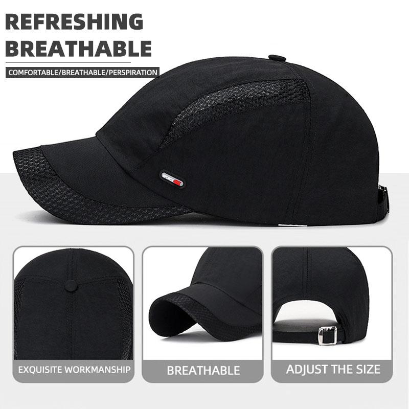 1PC Unisex Breathable Mesh Baseball Cap Adjustable Quick-Dry Sports Hat Sun Protection Outdoor Trucker Cap