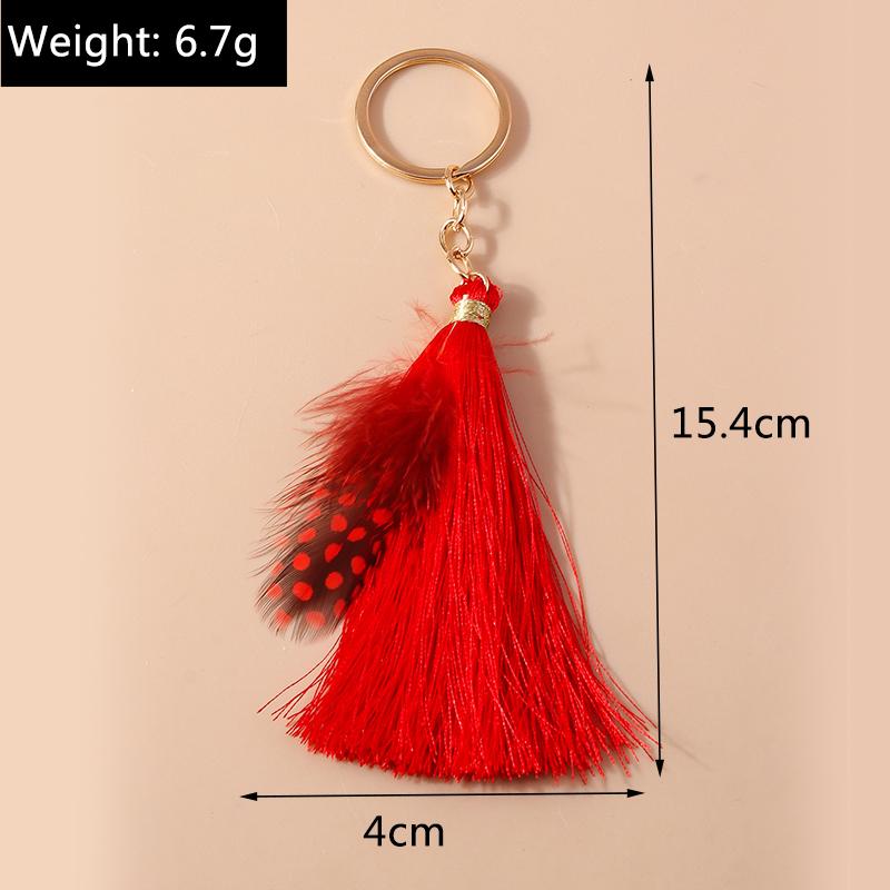 Pretty Tassels Feather Keychain Women Girl Key Ring Pendants for Handbag Decor DIY Handmade Jewelry Gifts