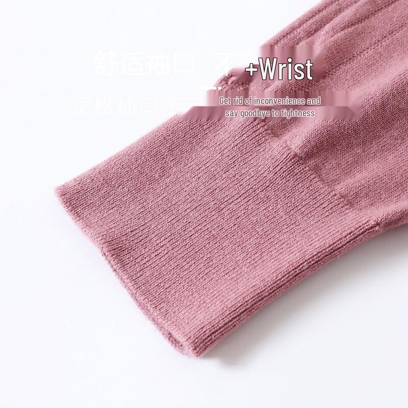 Women's V-Neck Ribbed Knit Long-Sleeve Mature Top