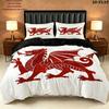 Y Ddraig Goch Pattern Bedding uilt Set uilt Cover Pillowcase Home Decoration Birthday Gift (1 * duvet cover + 2 * pillowcase without core)