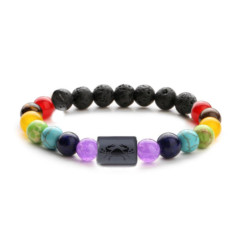 12 Zodiac Signs Constellation Bracelet for Women Men Fashion Natural Stone Handmade Elastic Bracelet Healing Jewelry Gifts