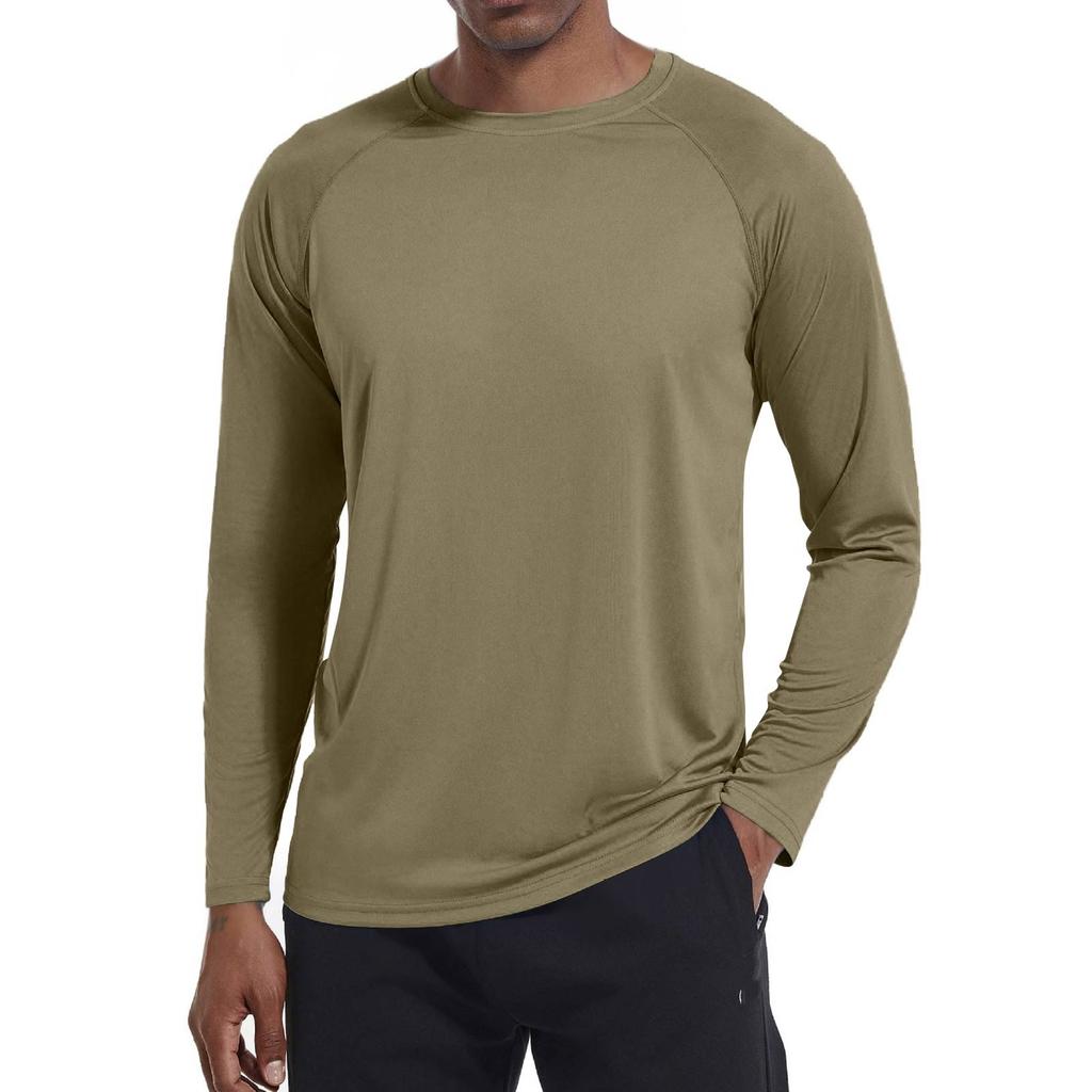 Men's Summer Solid Color Round Neck Slim Sun Outdoor Beach Hiking Mountaineering Top