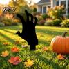 Outdoor Horror Theme Decor Skeleton Hand Garden Stake, Halloween Spooky Yard Sign, Creepy Stakes Acrylic Black Scary Decoration for Lawn Front