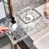 Transparent Storage Box Desktop Organizer with Press Type Lid Dressing Table Storage Case for Keys Trinkets Hairpins Scrunchies