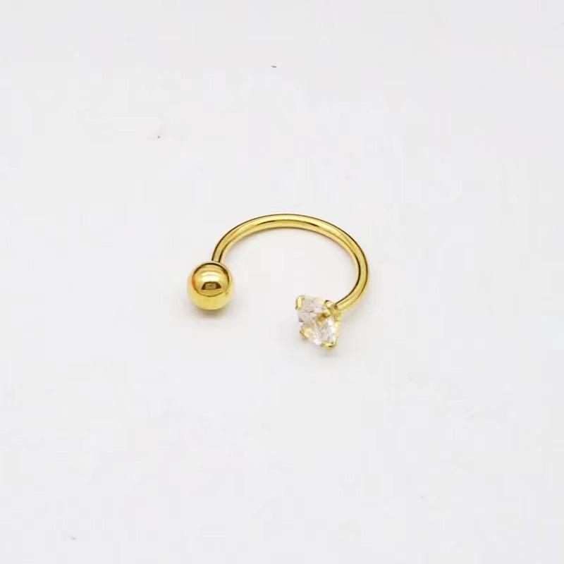 1 Stück Edelstahl Mode Kristall CZ Creolen Damen Tragus Knorpel Helix Stecker Ohrringe Conch Rook Daith Lappen Piercing Schmuck