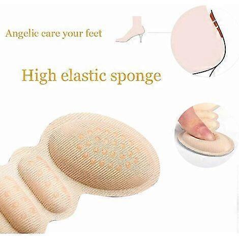 4 Pairs Heel Protectors Heel Pads for Oversized Shoes Anti-Slip and Anti-Friction Protectors (Beige & Black)