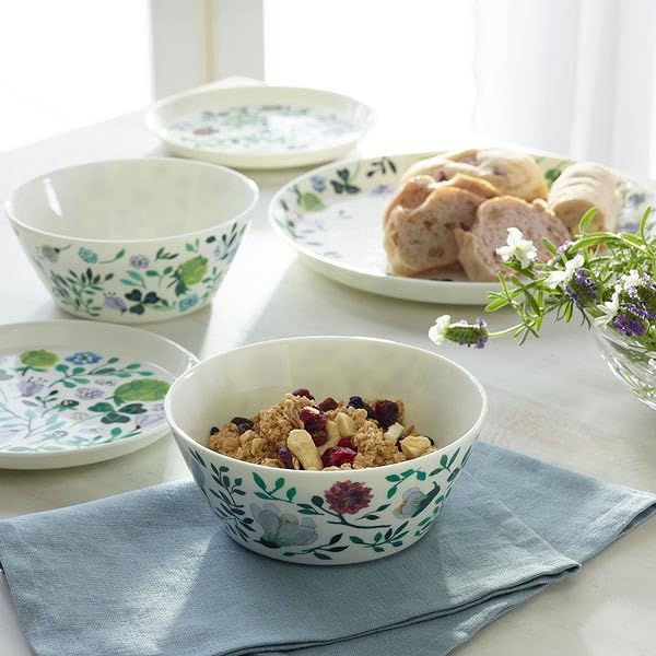 NARUMI Lucky Bag Anna Emilia Tableware Set In Green with a Floral Perfect for Cute Dinnerware and Product 2026 6-Piece Print. Two. Set.