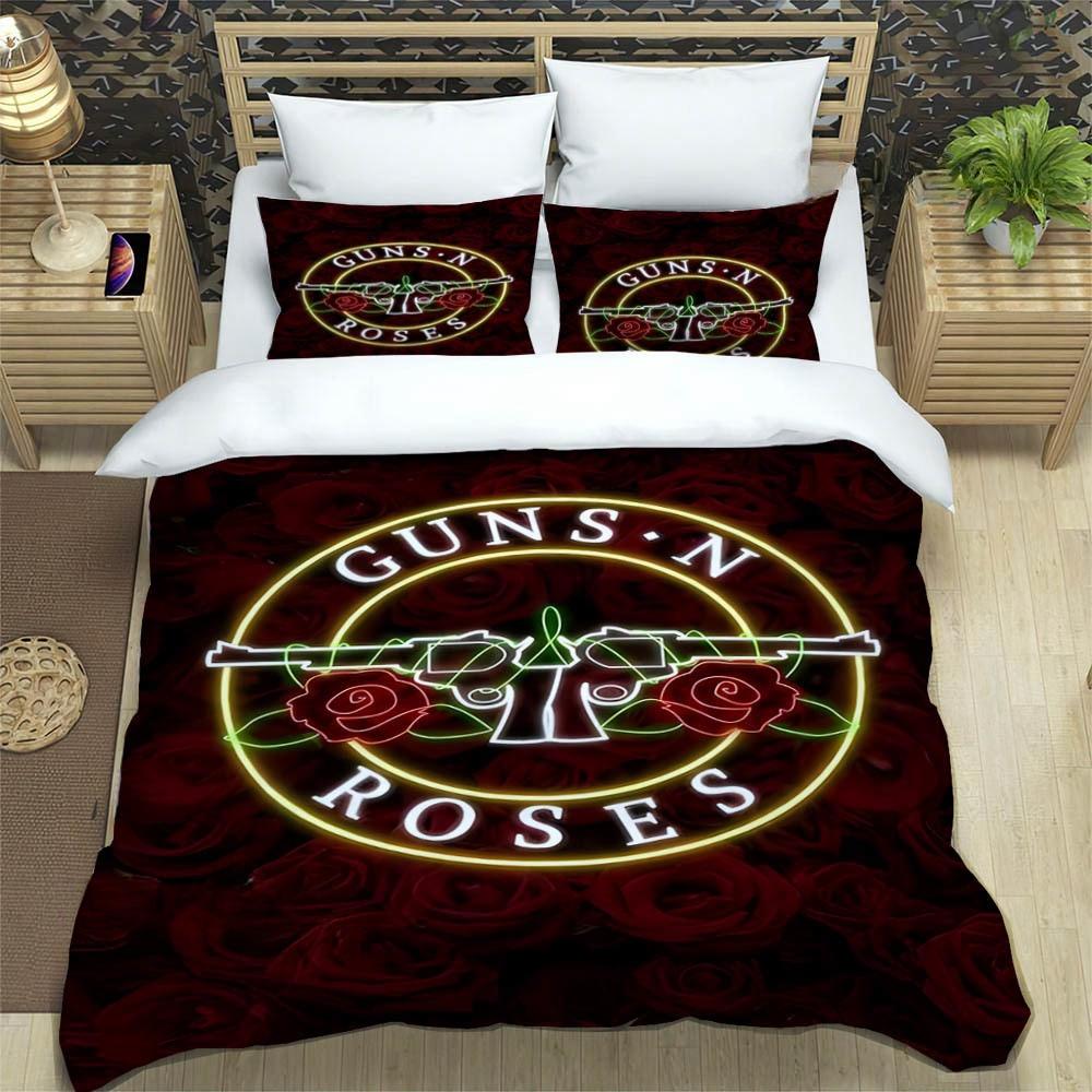 Rock Band Guns N Roses Luxury Bedding Set Duvet Cover Comforter Exquisite Bed Supplies Birthday Gift
