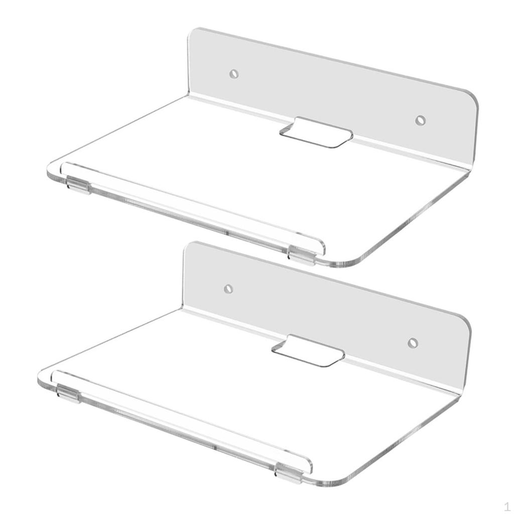 2 Pieces Wall Mounted Floating Shelf Acrylic Shelves Display Ledges for Spices