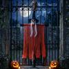 Spooky Holiday Hanging Decoration 38" Halloween Witch Decoration, Scary Flying Skeleton Ghost Party Accessory for Outdoor, Indoor Haunted House Porch