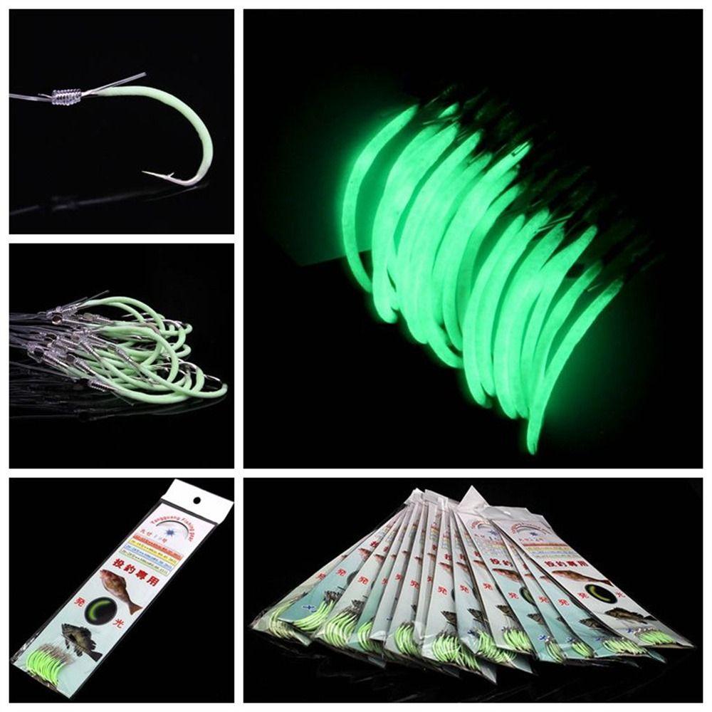 with Fishing Line Glow Hook High Carbon Steel Fishing Hook with Line  Fresh&Saltwater