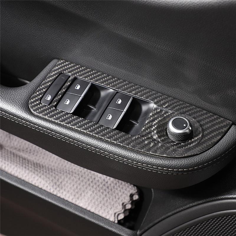 Dry Carbon Fiber Window Lift Switch Button Frame Cover Trim For Alfa Romeo Giulia 2017 2018   Car Accessories Kit