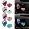Gotische Auto Dekoration 2 Stück Bling Totenkopf Herz Lüftungsschlitz Clips, Strass Glänzend Cooles Zubehör Armaturenbrett Verkleidungsclip, Lustiger Kopf Auto Innenraum Ornament