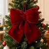 Large Red Velvet Bow Christmas Tree Hanging Pendants 2025 Christmas Party Decoration New Year Holiday Home DIY Ornaments