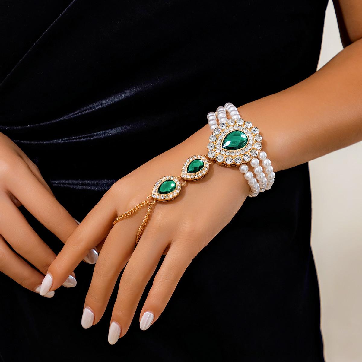 

DIEZI Luxury Imitation Pearl Necklace Bracelet Vintage Water Drop Stone Beads Jewelry Sets Elegant Wedding Party New Jewelry