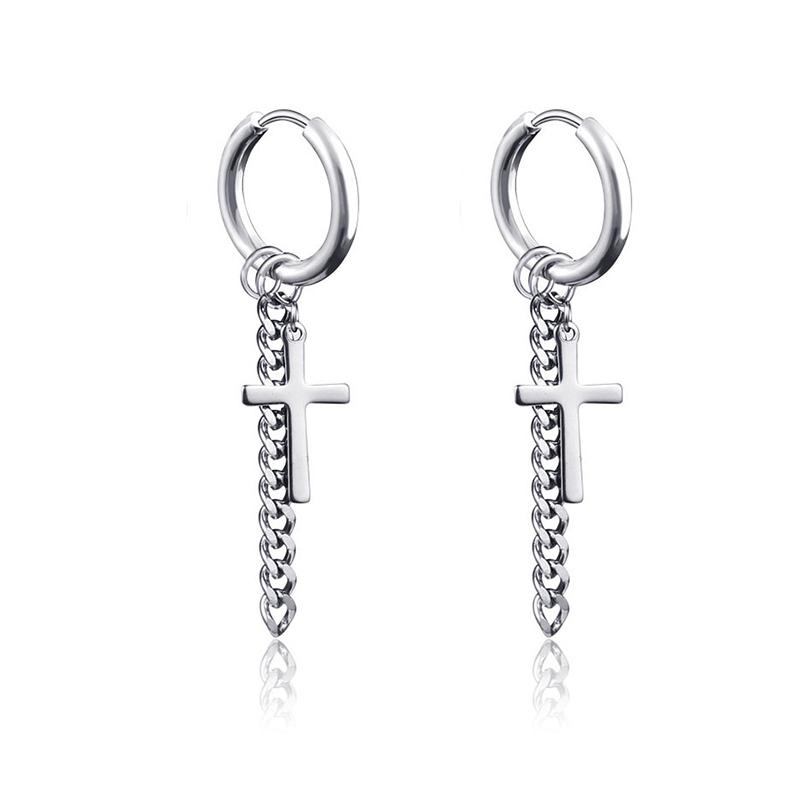 1 Paar Modische Punk Gothic Edelstahl Hängeohrringe Stecker für Damen Herren Gothic Street Pop Hip Hop Rock Ohrschmuck Geschenk
