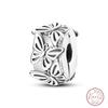 Design 925 Silver Heart Claw Print Bee Conch Text Shining Zircon Fixed 3mm Charms Beads DIY Jewelry Making