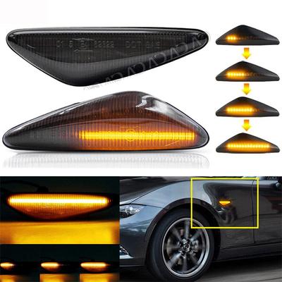 MAZDA Compatible Parts for Atenza Premacy Roadster SE3P Smoked Lens Fiber LED Sequential Front Side Marker Fender Turn Signal Hotimp® GH, CW, ND, RX-8