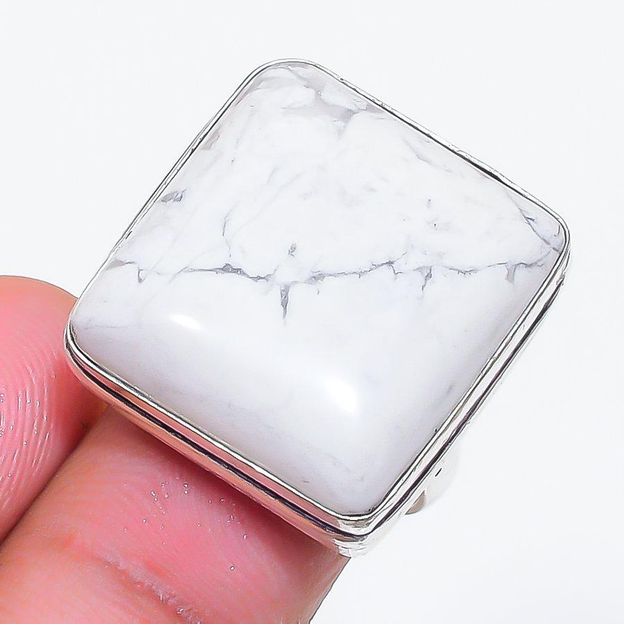 Natural Howlite Jasper Gemstone 925 Sterling Silver Jewelry Ring Size 6.5 ZS-1153