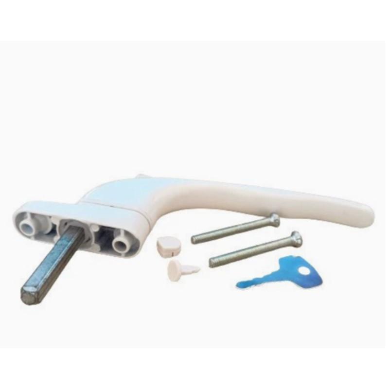 White Aluminum Alloy Window Handle With Locks Universal Door Handle Key Locking For Kid Security Door Lock Tools Random Screw