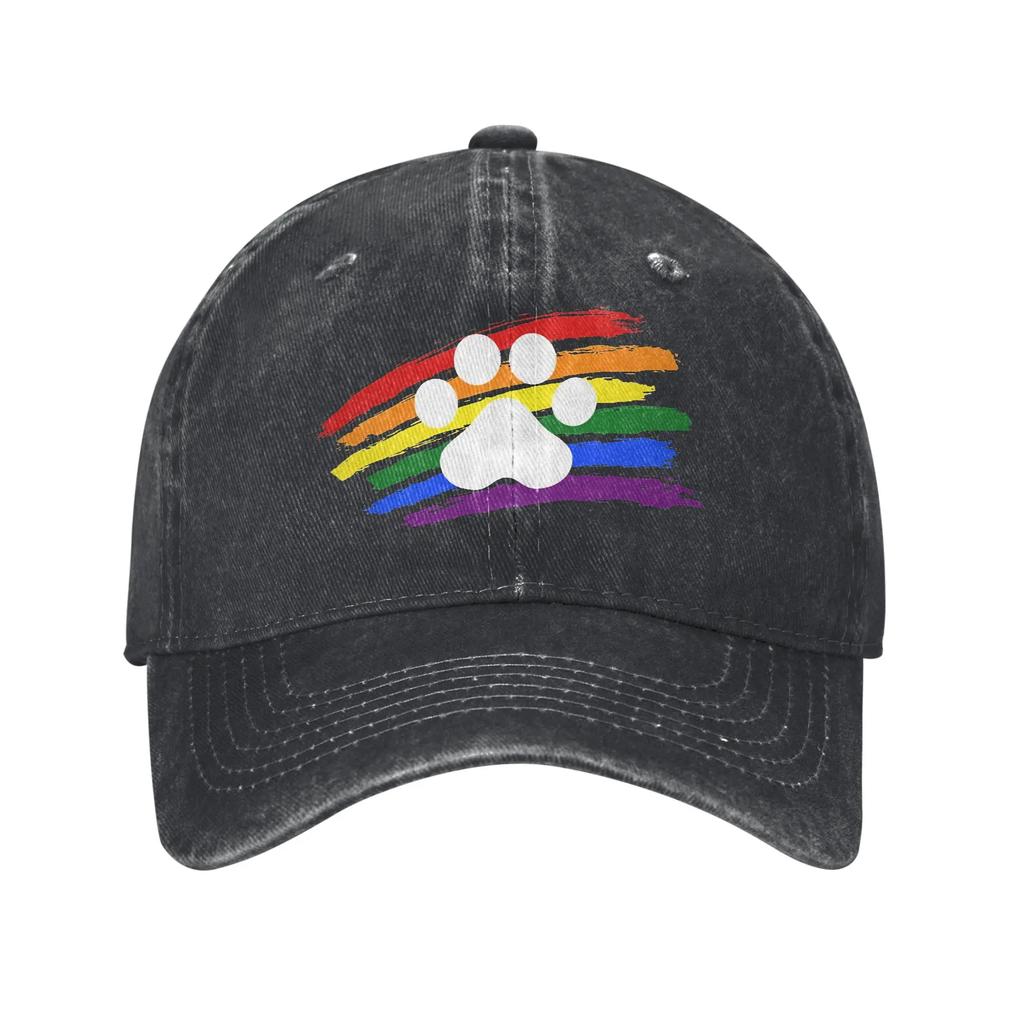 LGBTQ Rainbow Baseball Cap Vintage Distressed Denim Gay Pride LGBT Awareness Ally Snapback Cap Unisex Outdoor All Seasons Caps
