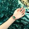 Small Green Watch Certification Imported Square Women'S Watch Mesh Belt Quartz Watch Customization