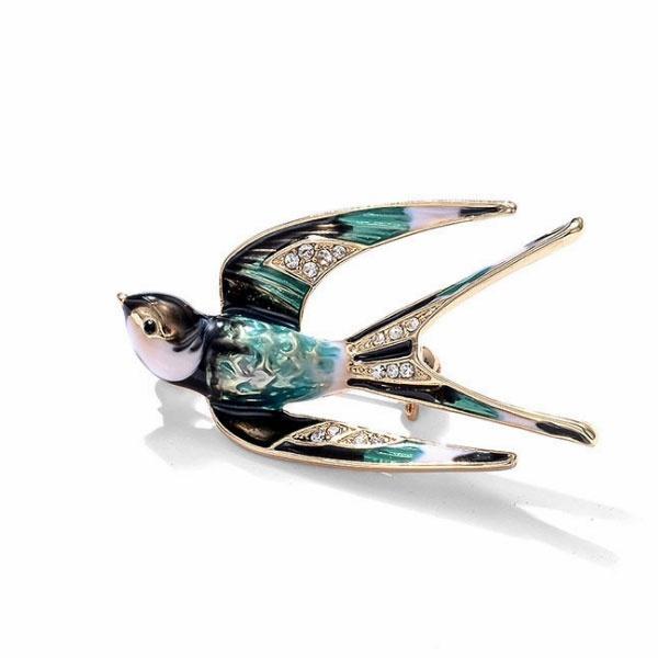 SKEDS Женские Мужские Креативные Новые Классические Сплав Эмаль Ласточка Броши Булавки Металлические Животные Булавки Подарок Банкет Вечеринка Свадебные Аксессуары