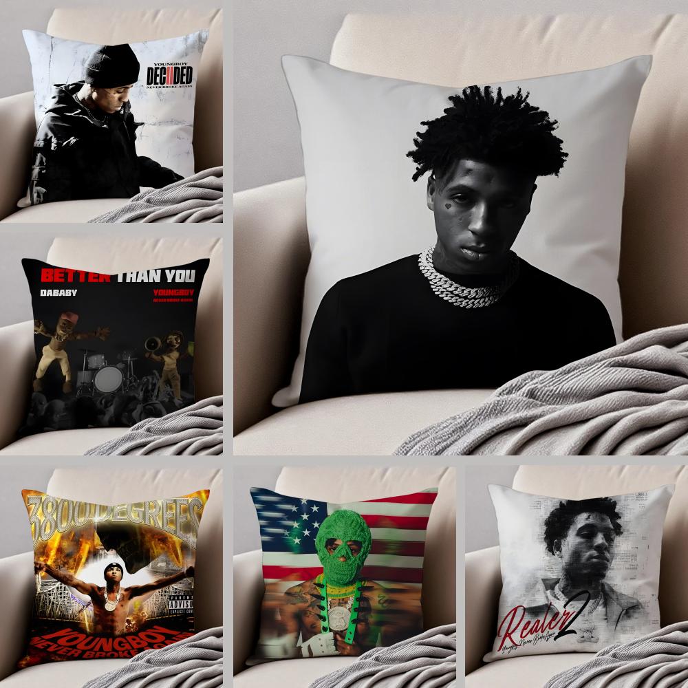 Creative Homewares Unisex Youngboy Never Broke Again Cushion Cover Throw Pillow Cover Hidden Button Durable Polyester Chair Cushion