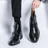 Martin Boots British Brock Chelsea Boots Men's Autumn and Winter High Top Leather Shoes Medium Tooling Boots Leather Boots