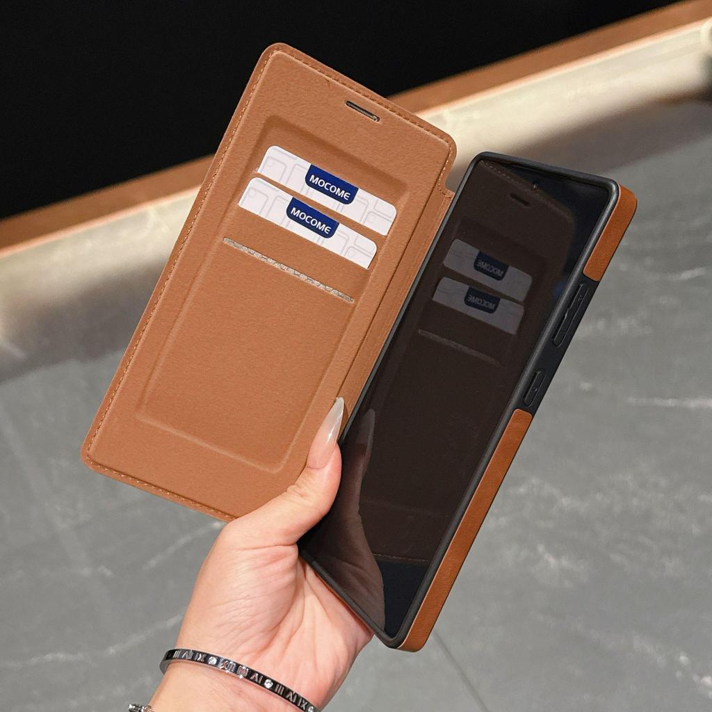 Samsung S25 Ultra Flip Card Holder Phone Case with Armor Shield and Rotating Magnetic Stand - Full Coverage Anti-Drop A17 Case