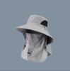 Summer outdoor sports fishing mountaineering sunshade sunscreen hat large brim removable UV bucket hat men and women